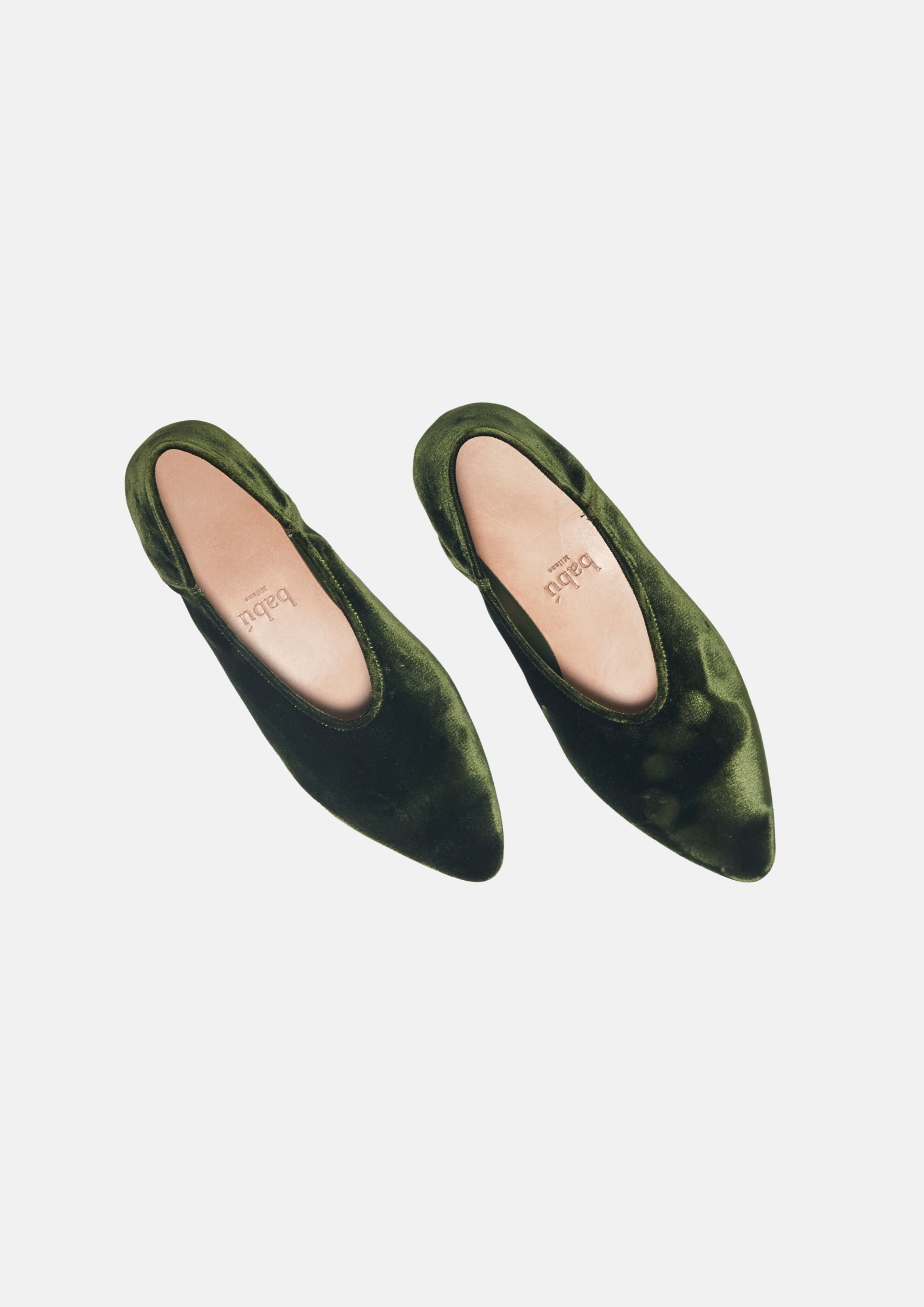 Green velvet flats online